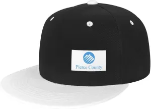 Flag of Pierce County, Washington Snapback Hats for Men Women Hat Baseball Cap Flat Bill Visor White Hat