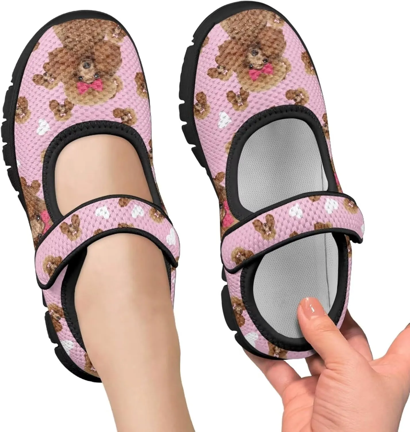 Forchrinse Funny Dachshund Print Girls Mary Jane Flats Comfort Wide Dressy Shoes for Kids/Toddler Sneakers Breathable School Shoes Size 11-2.5