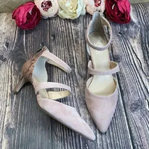 Franco Sarto Pink Suede Davey Pointed-Toe Pumps 8M