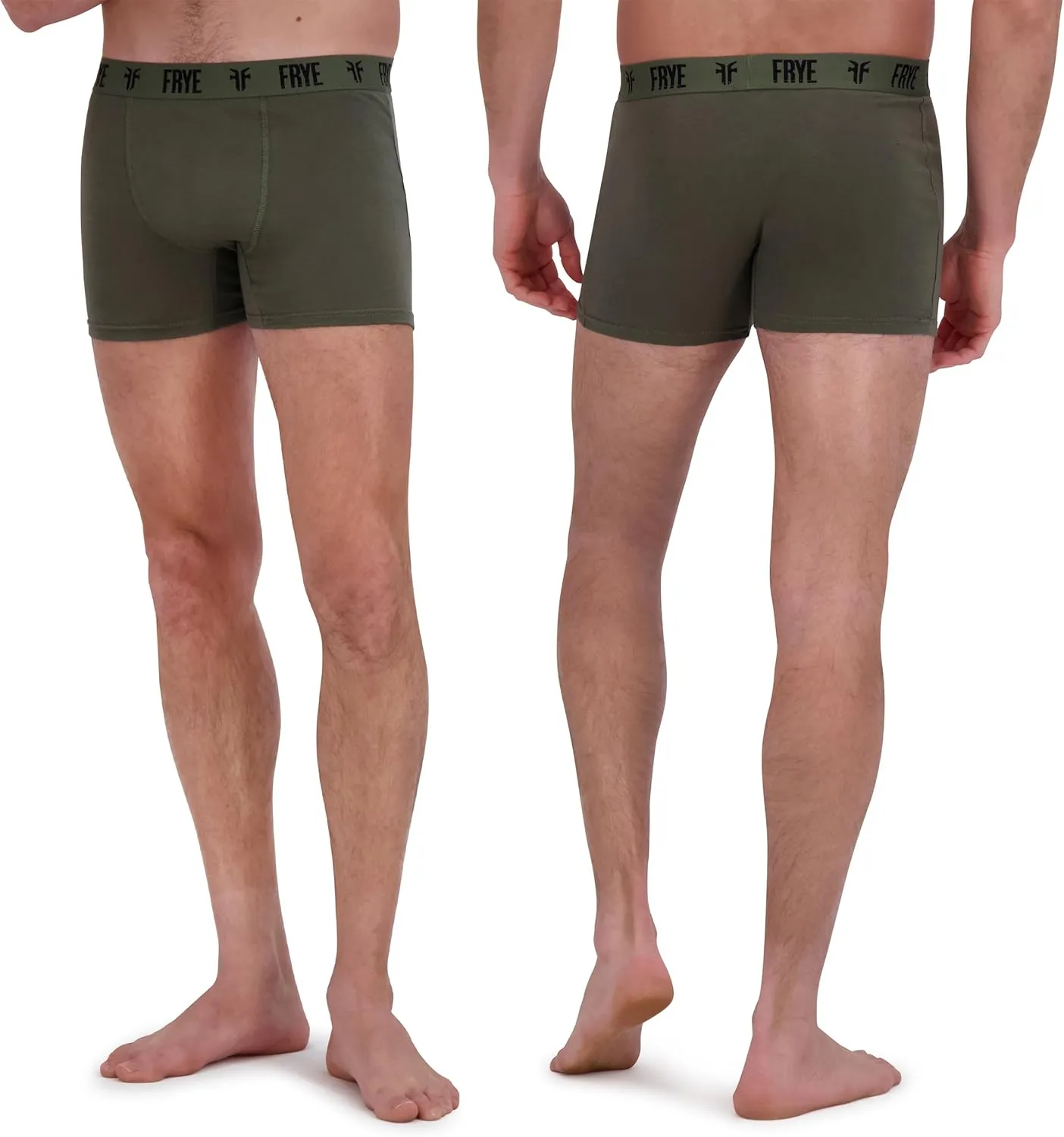 Frye Mens Boxer Briefs 4-Pack, Spandex-Cotton Boxer Briefs with Logo Waistband, Mens Underwear Cotton Stretch