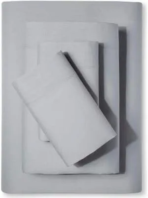 Full XL 100% Microfiber Double Brushed Sheet Set - Extra-Soft, Breathable & Wrinkle-Free - 15" Deep Pockets, 54" x 80" - Ideal for Extra Long Full Beds - 4PC Set (Full XL, Medium Grey)