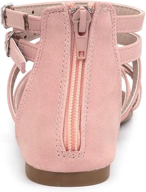 FUNKYMONKEY Girls Gladiator Strap Sandals Flat Fisherman Thong Cross Strappy Sandals