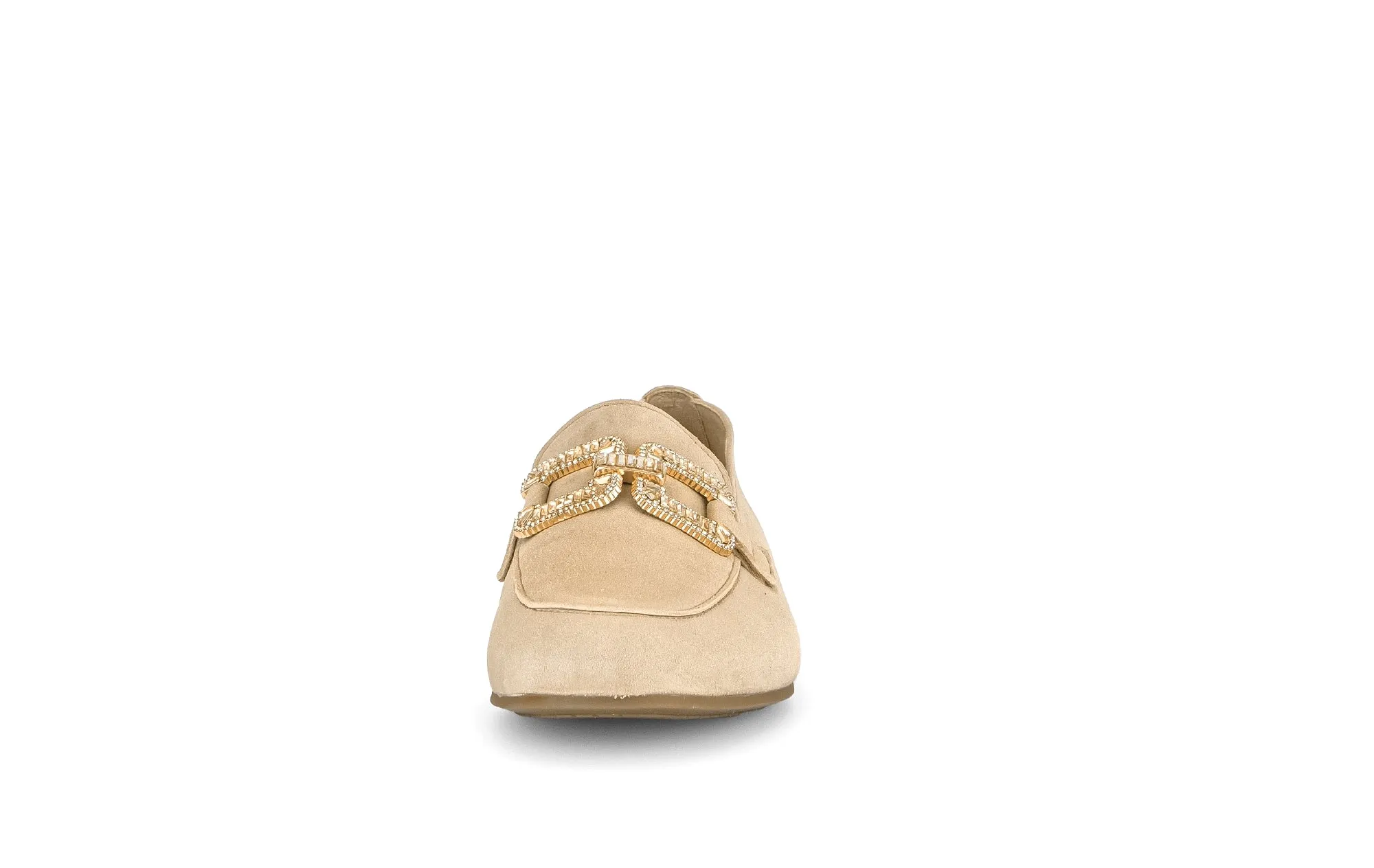 GABOR - 65.210.14 FLAT LOAFER (JEWEL DETAIL) - BEIGE NUBUCK