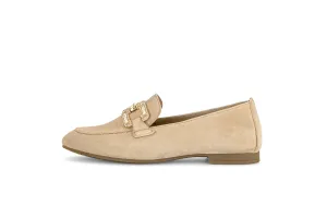 GABOR - 65.210.14 FLAT LOAFER (JEWEL DETAIL) - BEIGE NUBUCK