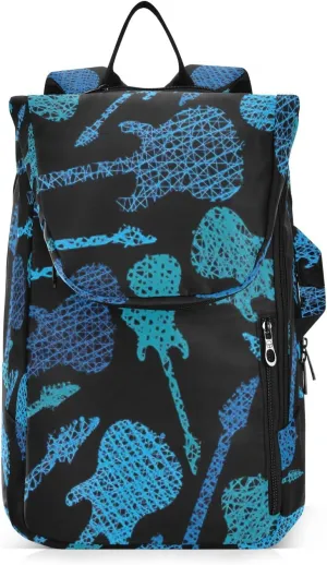 GAIGEO Basketball Sports Doodles Black Tennis Racket Backpack, Large Capacity Pickleball Holder, Various Storage Methods