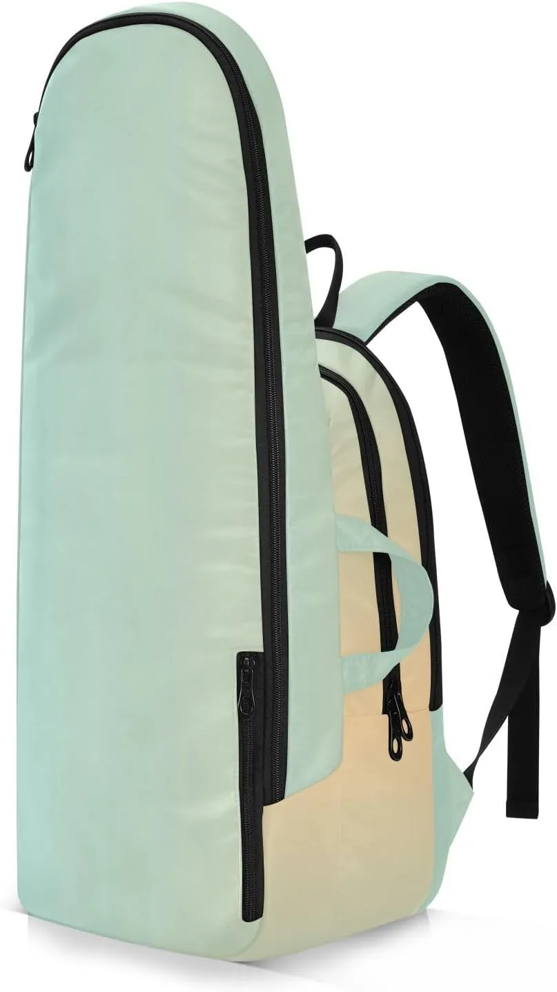 GAIGEO Teal Turquoise Glitter Sparkle Racket Bag, Multilayer Design Pickle Ball Bag, Sports and Daily Use