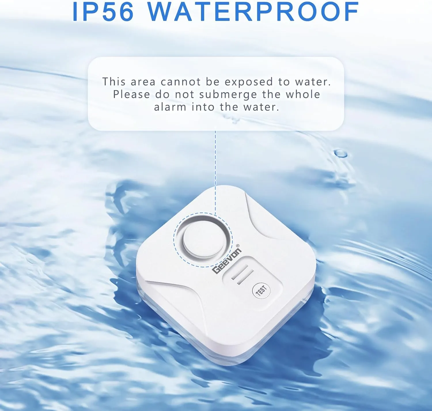 Geevon 5 Pack Water Leak Detectors for Home, 100dB Loud Water Alarm Sensor Leak Detection with Drip Alert for Basements, Laundry Rooms, Kitchen, IP56 Waterproof(Battery Included)
