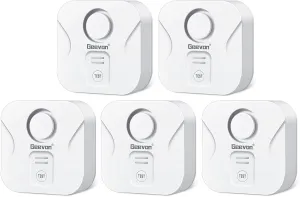 Geevon 5 Pack Water Leak Detectors for Home, 100dB Loud Water Alarm Sensor Leak Detection with Drip Alert for Basements, Laundry Rooms, Kitchen, IP56 Waterproof(Battery Included)