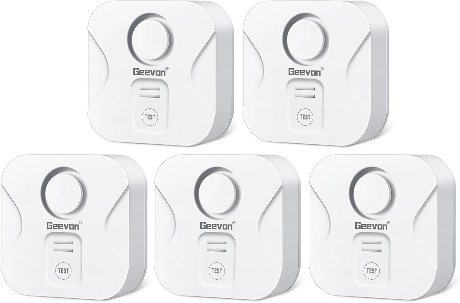 Geevon 5 Pack Water Leak Detectors for Home, 100dB Loud Water Alarm Sensor Leak Detection with Drip Alert for Basements, Laundry Rooms, Kitchen, IP56 Waterproof(Battery Included)