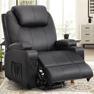 Genuine Leather Power Lift Recliner Chair Massage Adjustable for Elderly Reclining Sofa Chair High Back Theater Seating Single Sofa Home Theater Recliner