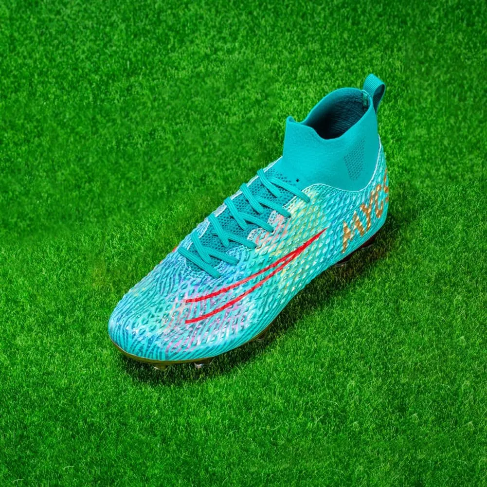 GEXECEUSS Mens High-Top Football Boots for Soccer Matches: Non-Slip Football Shoes for Team Sports - Youth Turf Soccer Sneakers