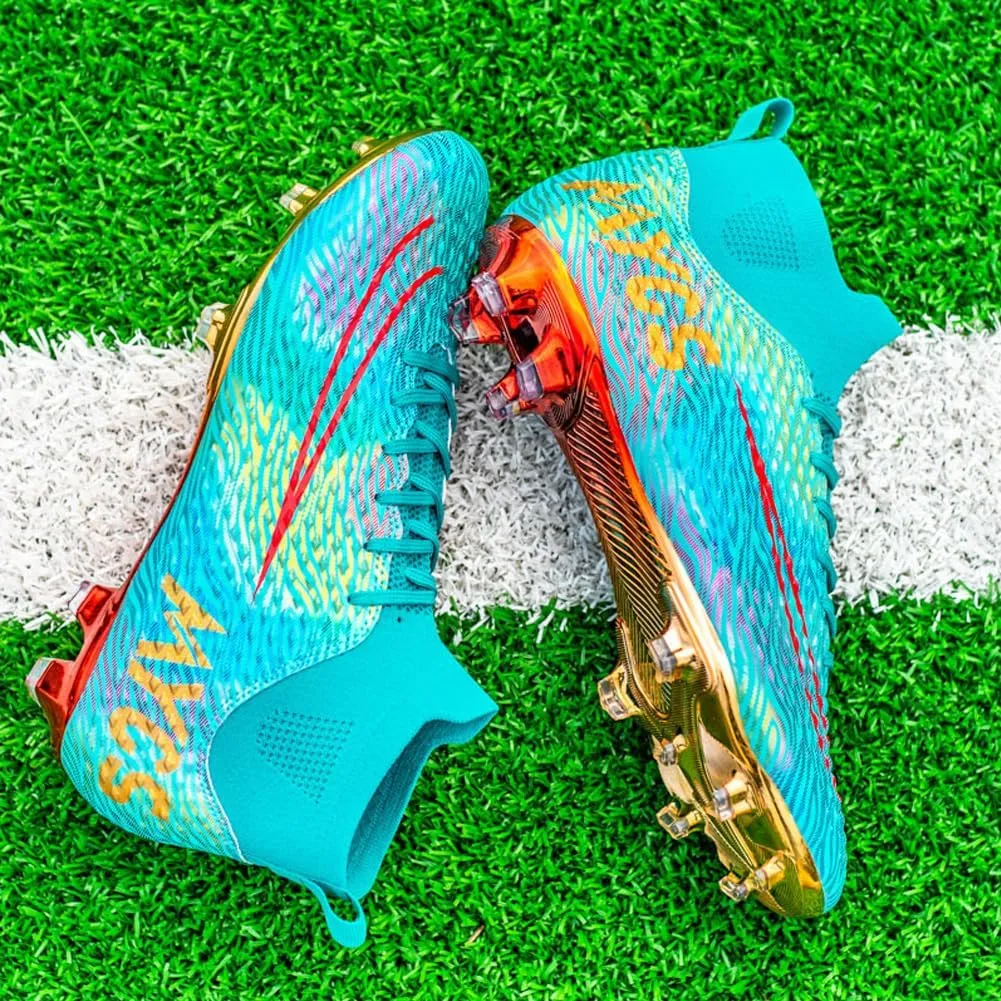 GEXECEUSS Mens High-Top Football Boots for Soccer Matches: Non-Slip Football Shoes for Team Sports - Youth Turf Soccer Sneakers