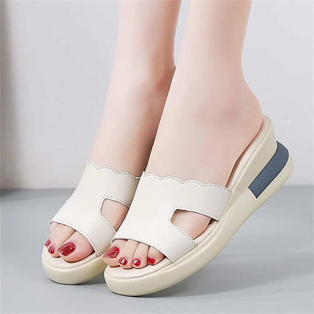 GEXECEUSS Womens Wedge Sandals Slope Heel Thick Bottom Slip On Slippers Non Slip Vintage Open Toe Sandals for Street Work School Beach