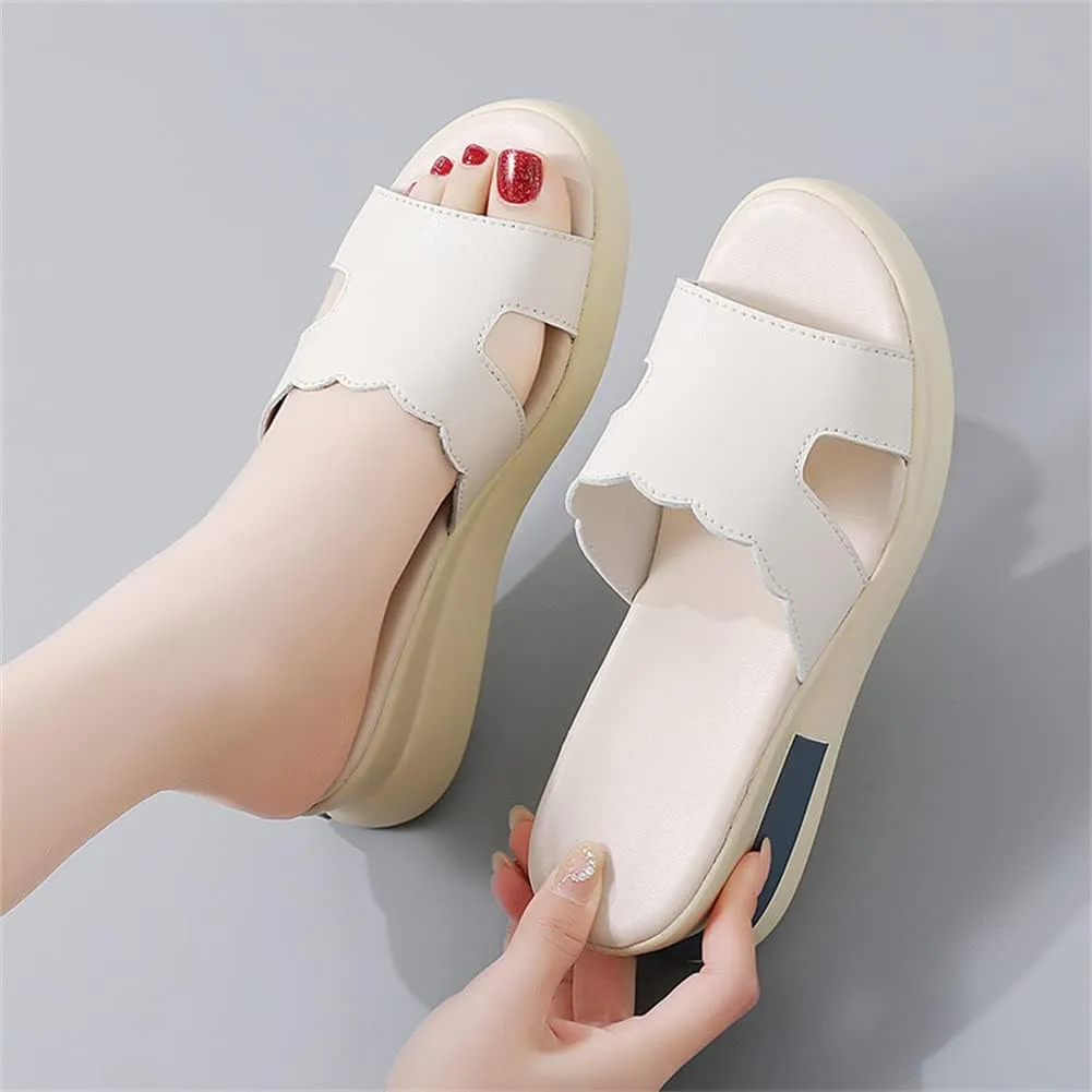 GEXECEUSS Womens Wedge Sandals Slope Heel Thick Bottom Slip On Slippers Non Slip Vintage Open Toe Sandals for Street Work School Beach