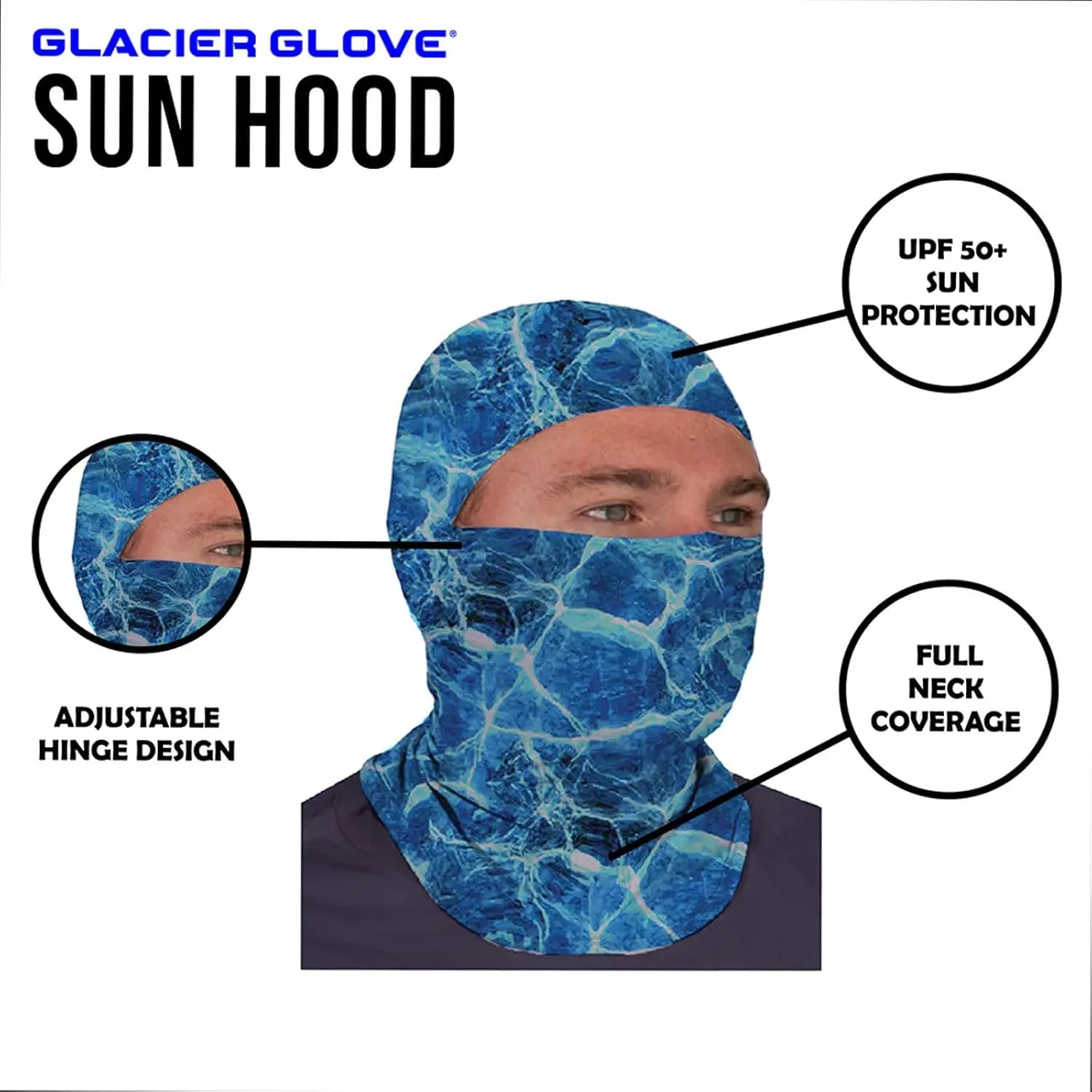 Glacier Glove Unisex Glacier Lightweight Breathable UPF 50  4 Way Stretch Sun Hood | for Outdoors, Hunting, Fishing, Hiking