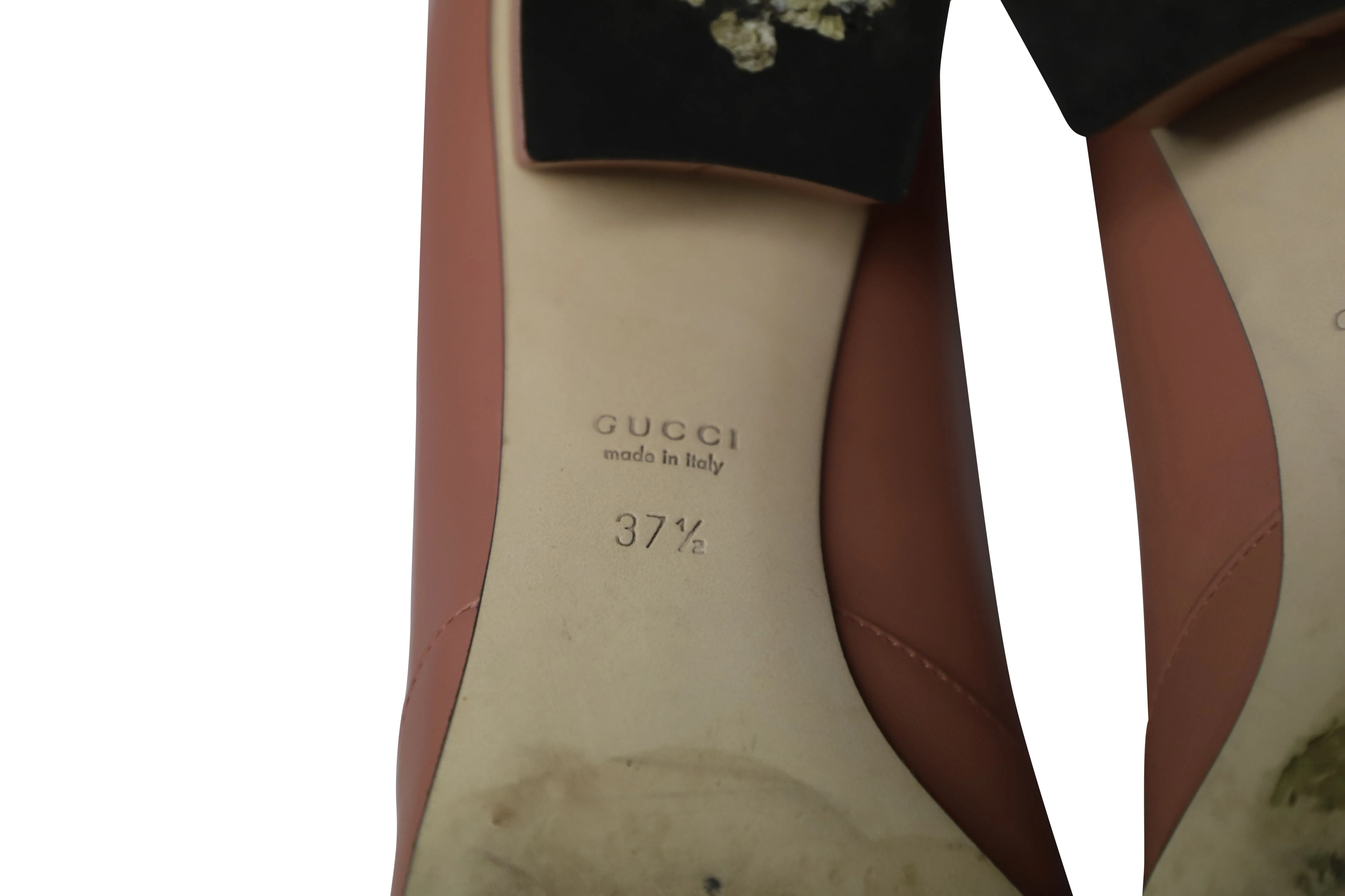 Gucci Horsebit Block Heel Loafer Pumps in Pink Leather