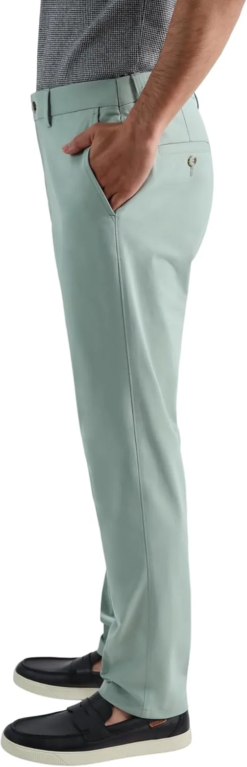 Haggar Men's Sport Travel Performance Straight Fit Flat Front Stretch Casual Pant