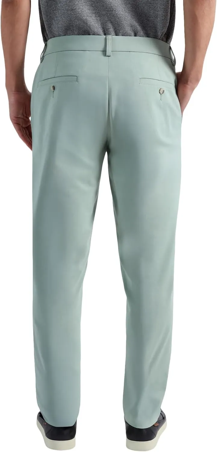 Haggar Men's Sport Travel Performance Straight Fit Flat Front Stretch Casual Pant