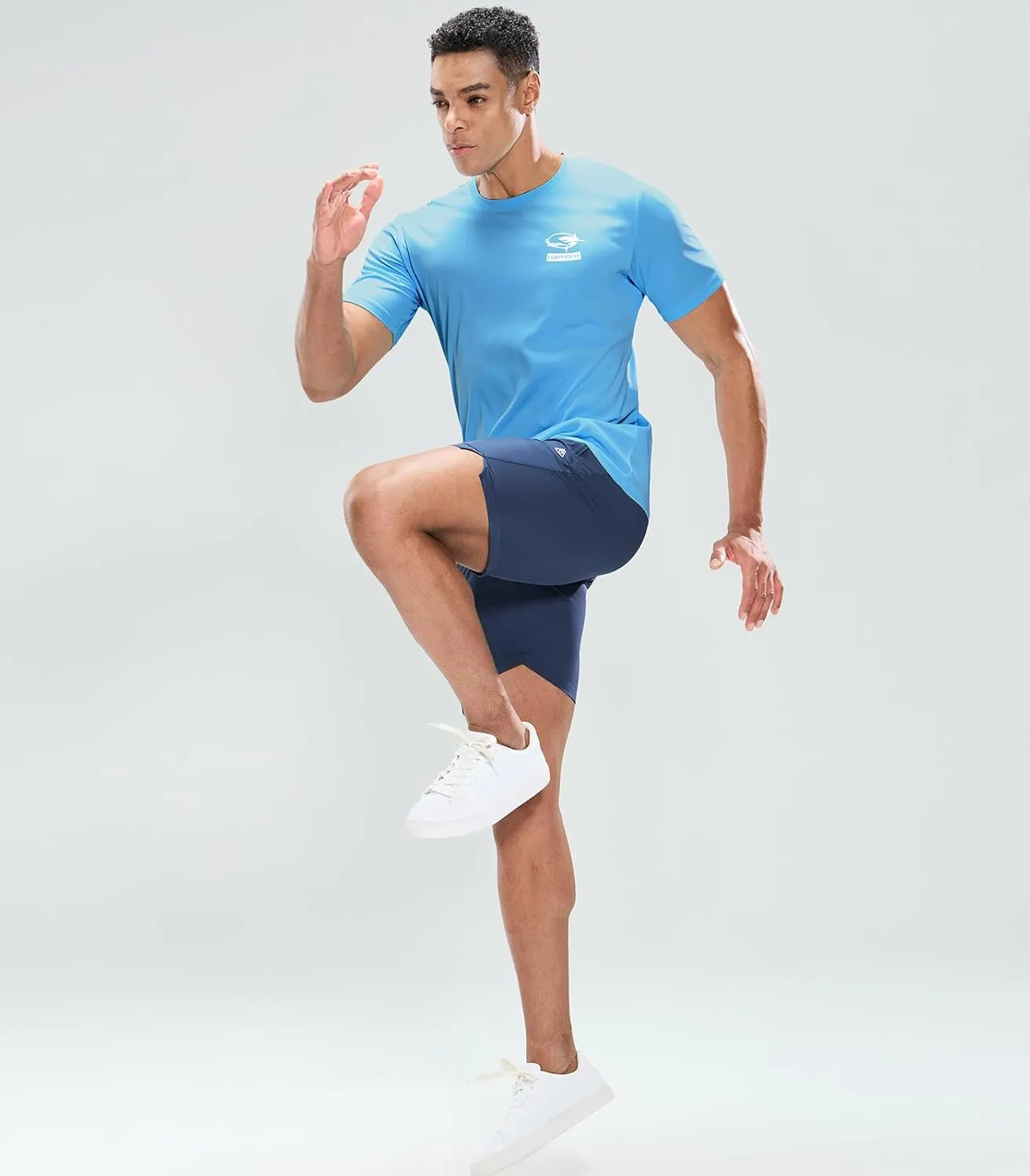 Haimont Men's UPF 50  Sun Protection Fishing Shirts Short Sleeve Quick Dry Swim T-Shirt UV Workout Athletic Tee Shirt