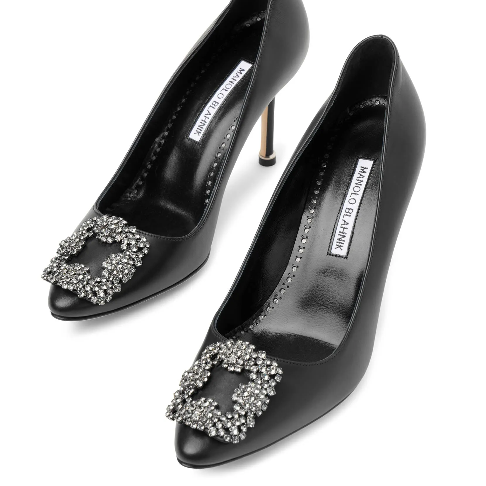 Hangisi 90 black leather pumps
