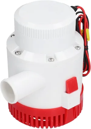 Heavy Duty Bilge Pump Anti Shock Anti Anti Submersible Pump for Drainage, ABS Shell, Spring Lock Filter, High Efficiency, 8m Head (DC24V 3700GPH)