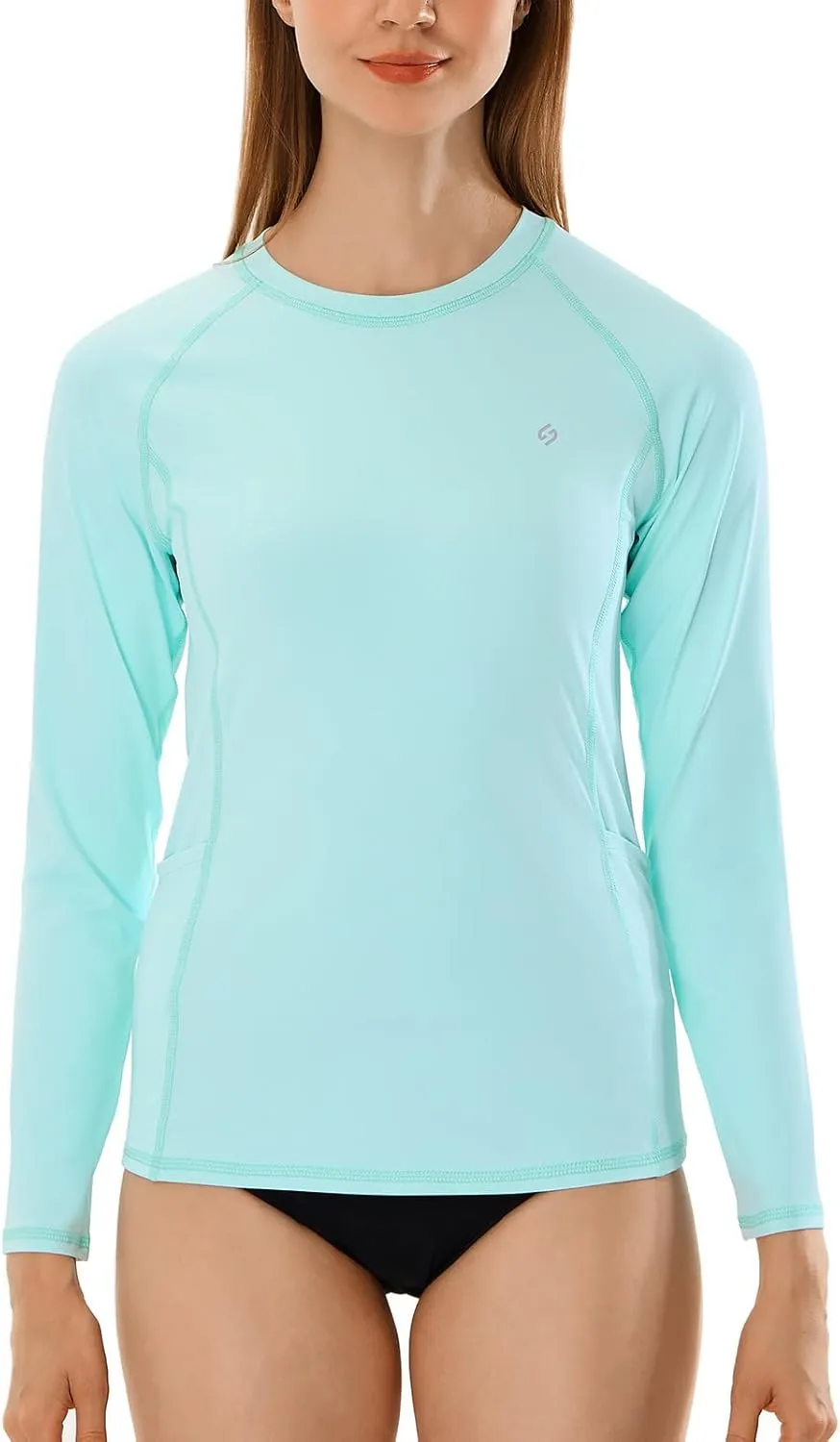 HODOSPORTS Rash Guard for Women UPF 50  Swim Shirt with Pockets Sun Protection Shirts Lightweight Long Sleeve