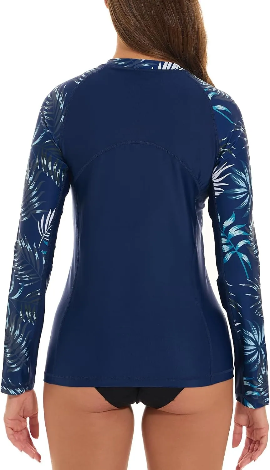 HODOSPORTS Women's Rashguard UPF 50  Swimsuit Zip Front Sun Protection Swim Shirt Long Sleeve S-5XL