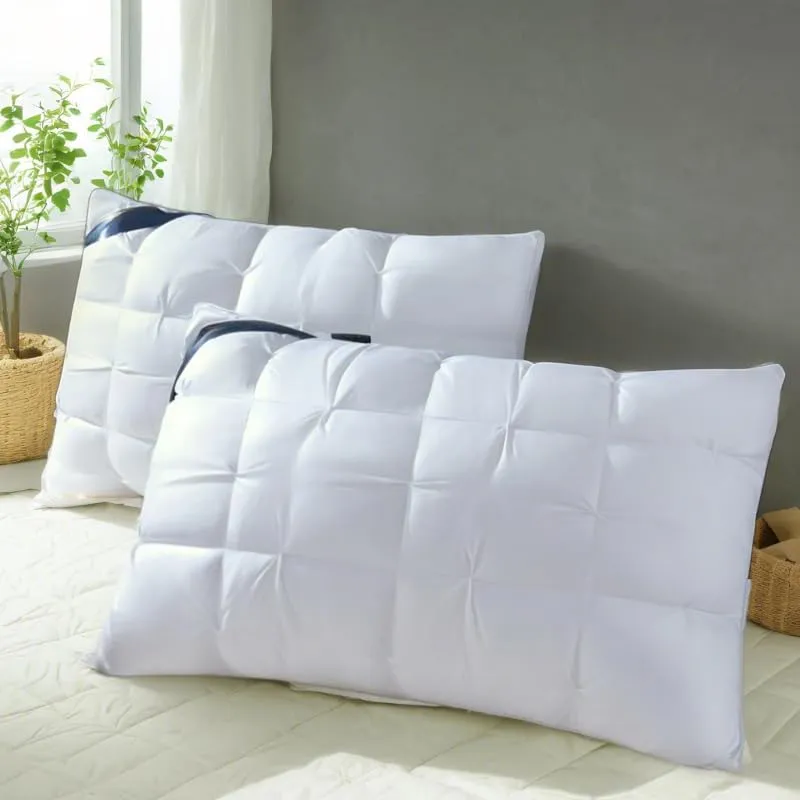 Home Depot Pillows Queen Size Set of 2, Soft Fluffy Down Alternative Hotel Quality Pillows, 20x30 Inches Bed Pillows for Sleeping (2, Upgrade, Queen (U.S. Standard))