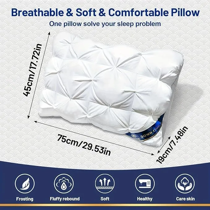 Home Depot Pillows Queen Size Set of 2, Soft Fluffy Down Alternative Hotel Quality Pillows, 20x30 Inches Bed Pillows for Sleeping (2, Upgrade, Queen (U.S. Standard))