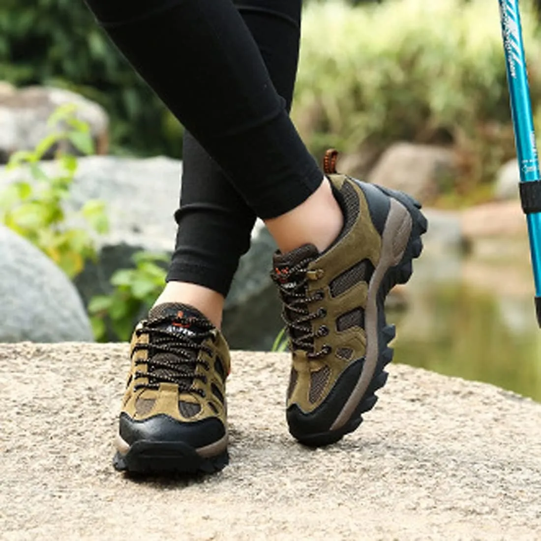 hongrenamz Hiking Boots Mens Waterproof Womens Trekking Outdoor Walking Shoes Work Boots