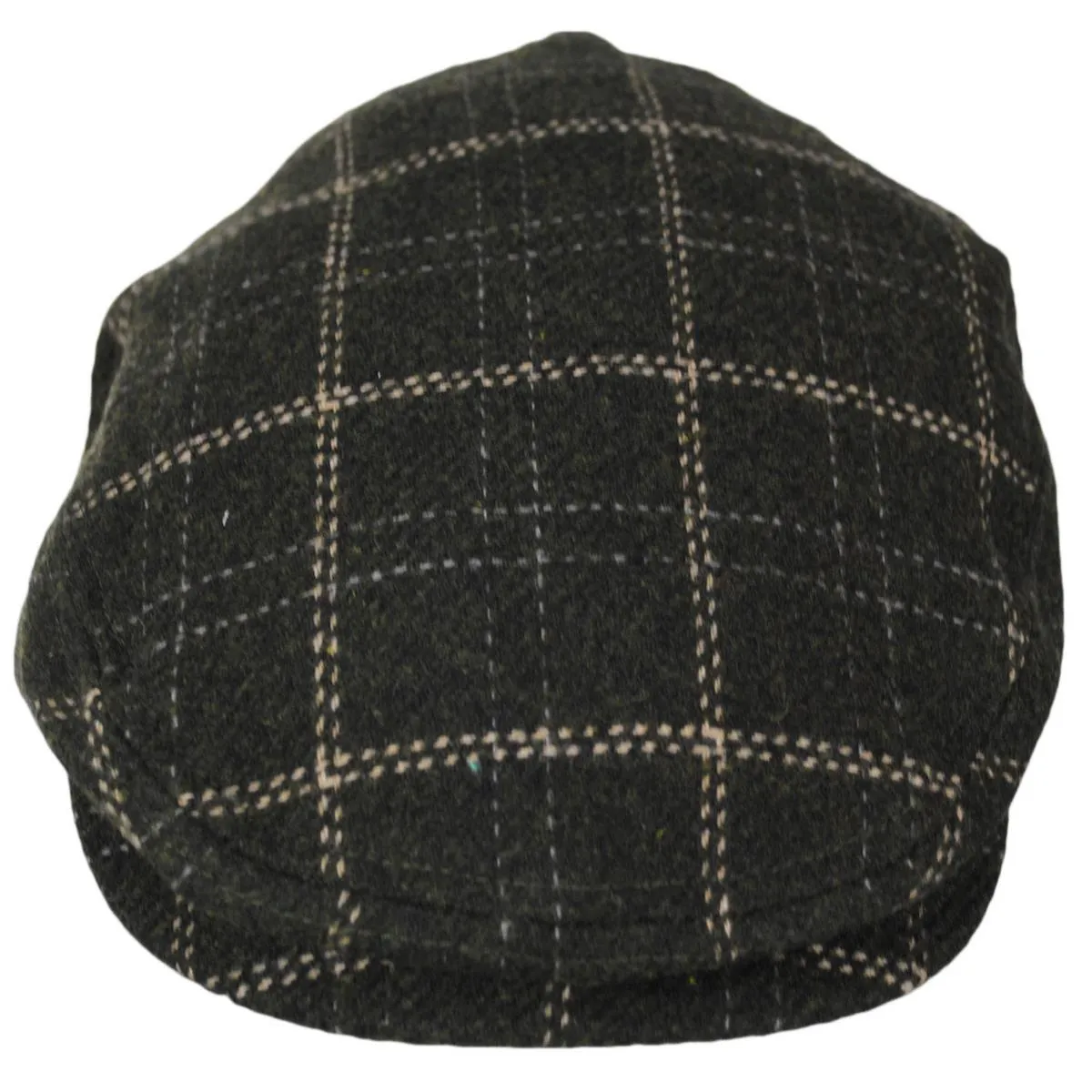 Hooligan Lightweight Windowpane Plaid Ivy Cap - Moss/Beige
