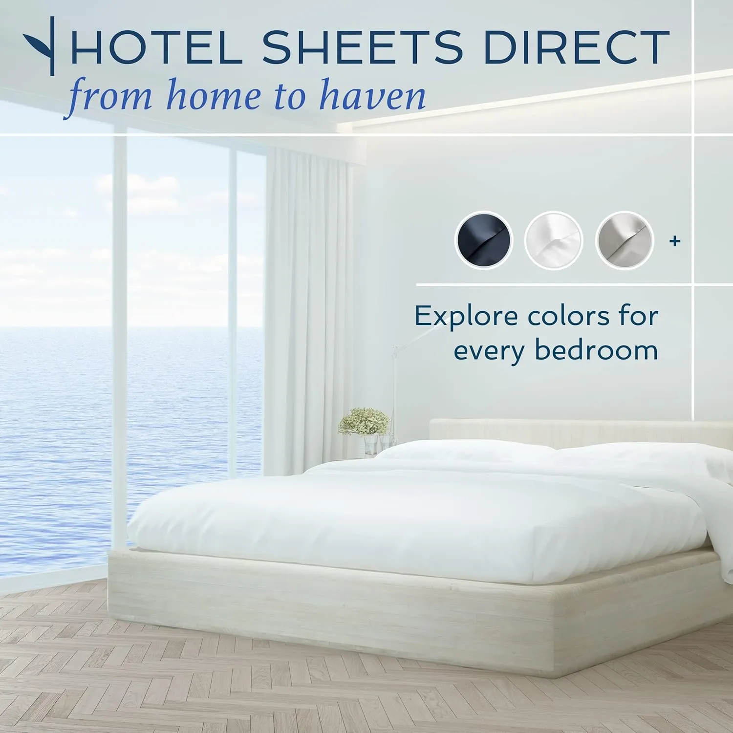 Hotel Sheets Direct 4 Piece Bed Sheet Set Queen Size, 100% Viscose Derived from Bamboo Sheets Set with 2 Pillowcases, Cooling & Breathable Luxury Bedding, Moisture-Wicking & Silky Soft, Light Gray