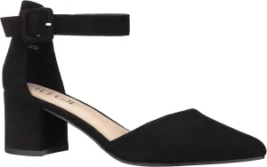 ILLUDE Women’s Heels Pointy Closed Toe Pump Ankle Strap Chunky Low Block Heels