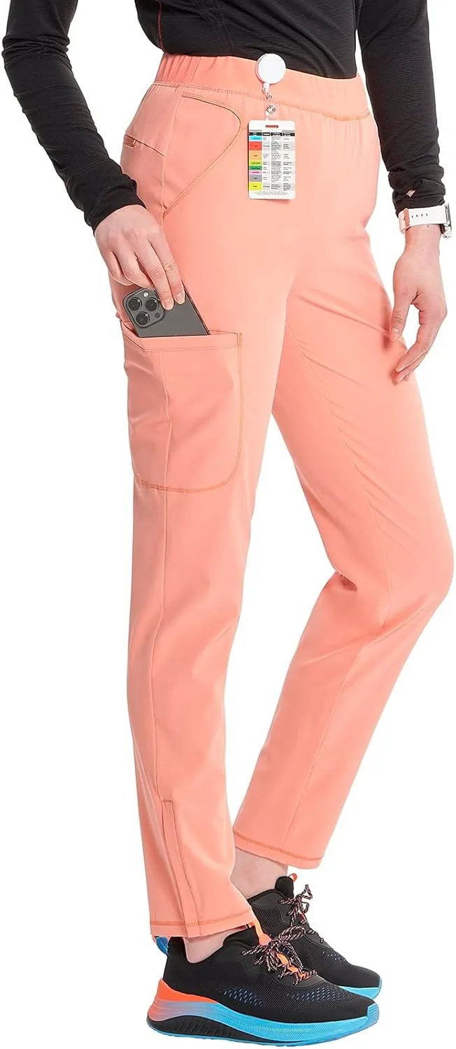 Infinity Cherokee Women's Pull-on Scrub Cargo Pants with Mid-Rise Tapered Leg and 5 Pockets IN120A