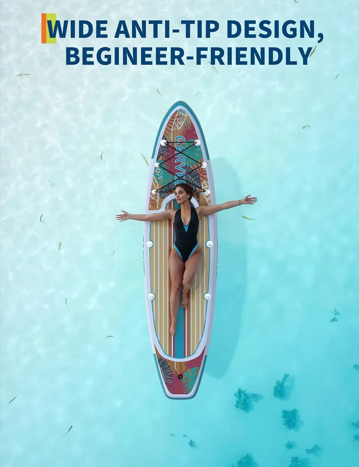 Inflatable Stand Up Paddle Board, 10'6"/11" Paddle Boards with Premium Accessories, Non-Slip EVA Deck, Ultra-Light Carry Bag Pump, SUP for Youth & Adults of All Skill Levels