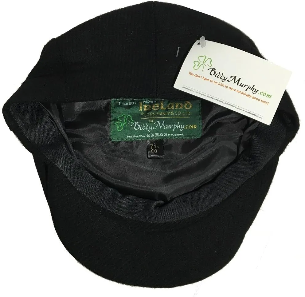 Irish Newsboy Flat Cap for Men Made in Ireland, 100% Irish Wool