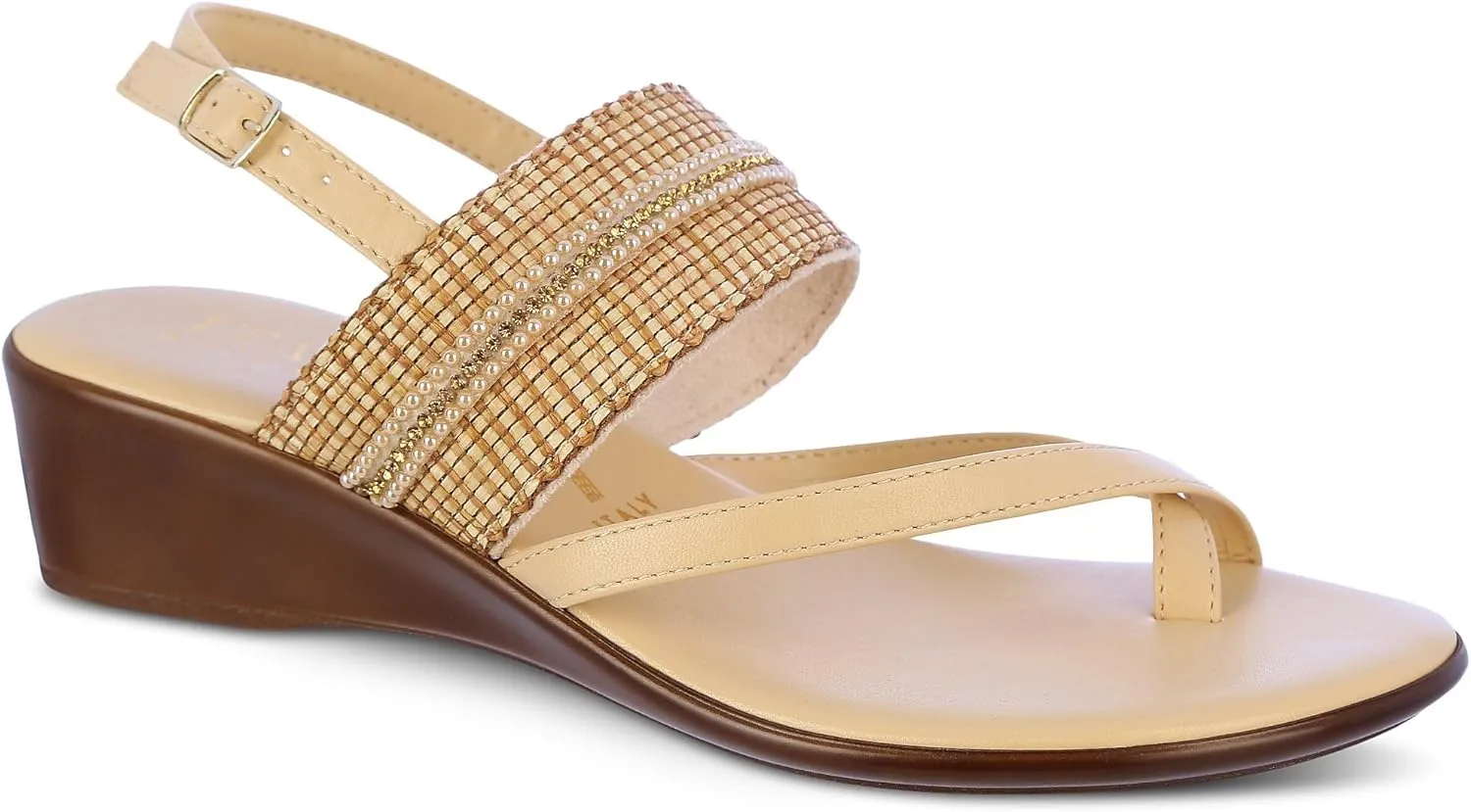 ITALIAN Shoemakers Womens Firefly Wedge Sandal 10 Camel