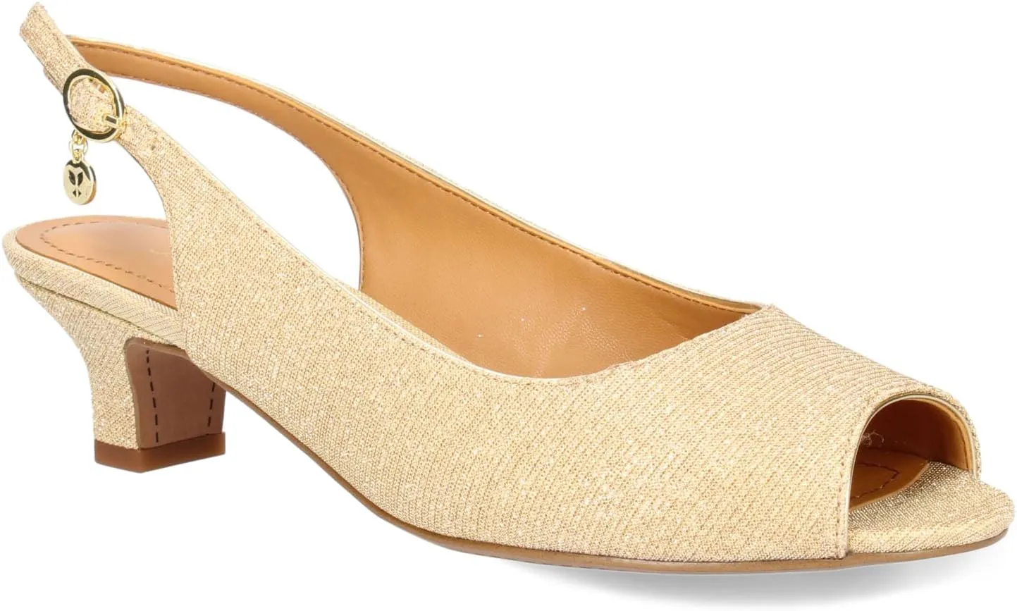 J. Renee Women's Jenvey Heeled Sandal, Gold, 8 Narrow