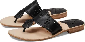 Jack Rogers Palm Beach Sandal for Women - Slip on Style, Leather Lining and Insole and Stacked Wooden Heel Wide