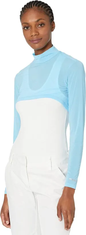 Jamie Sadock® Sunsense® 35 SPF Lightweight Mock Neck Crop Layering Top – Outfit for College & Gym Casablanca 2XL One Size