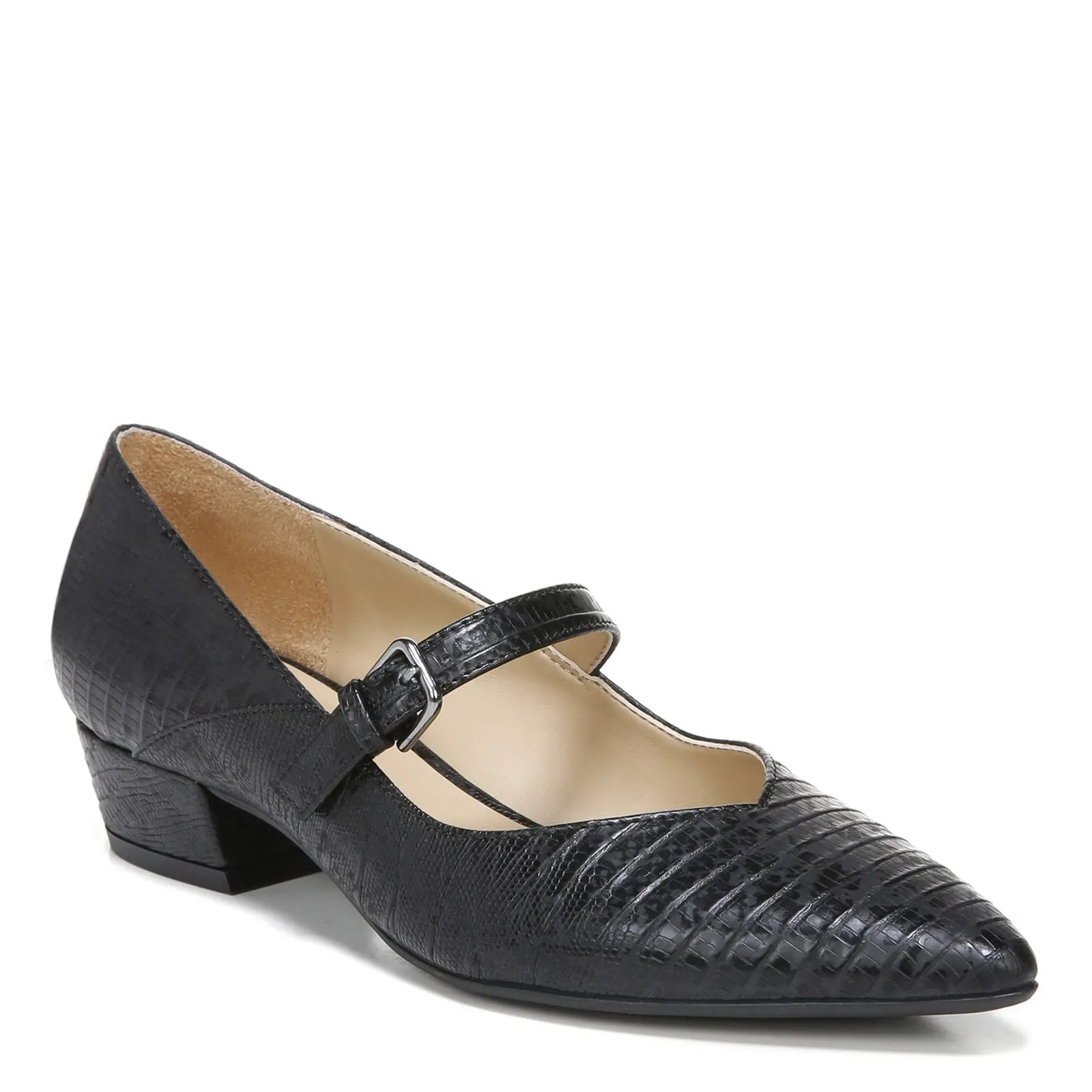 Jane Toe Florencia Fashion Naturalizer Buckle Black 10 Top value Pumps Lizard Retro-inspired Mary Pointed
