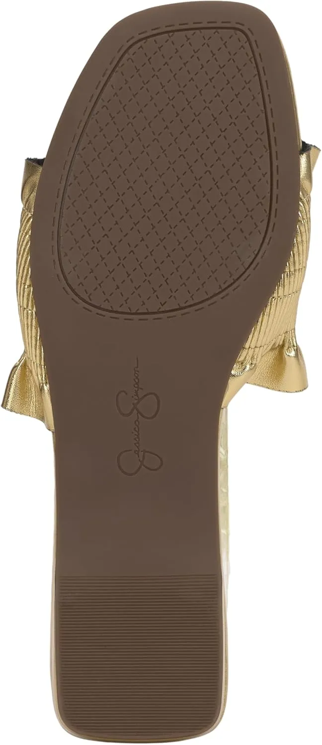 Jessica Simpson Womens CAMESSA Slip On Open Toe Slide Sandals