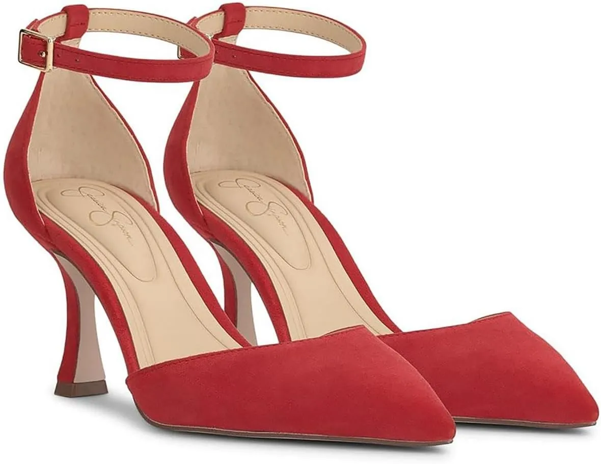 Jessica Simpson Womens Foxena Padded Insole Leather Ankle Strap