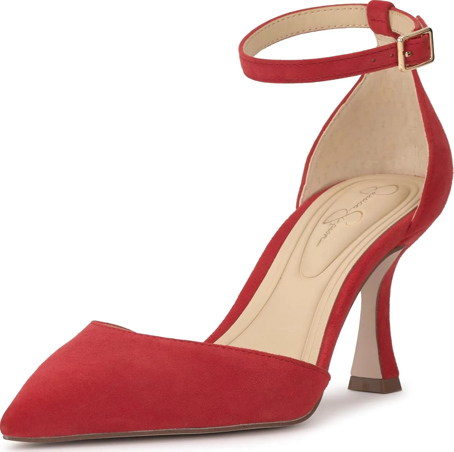 Jessica Simpson Womens Foxena Padded Insole Leather Ankle Strap