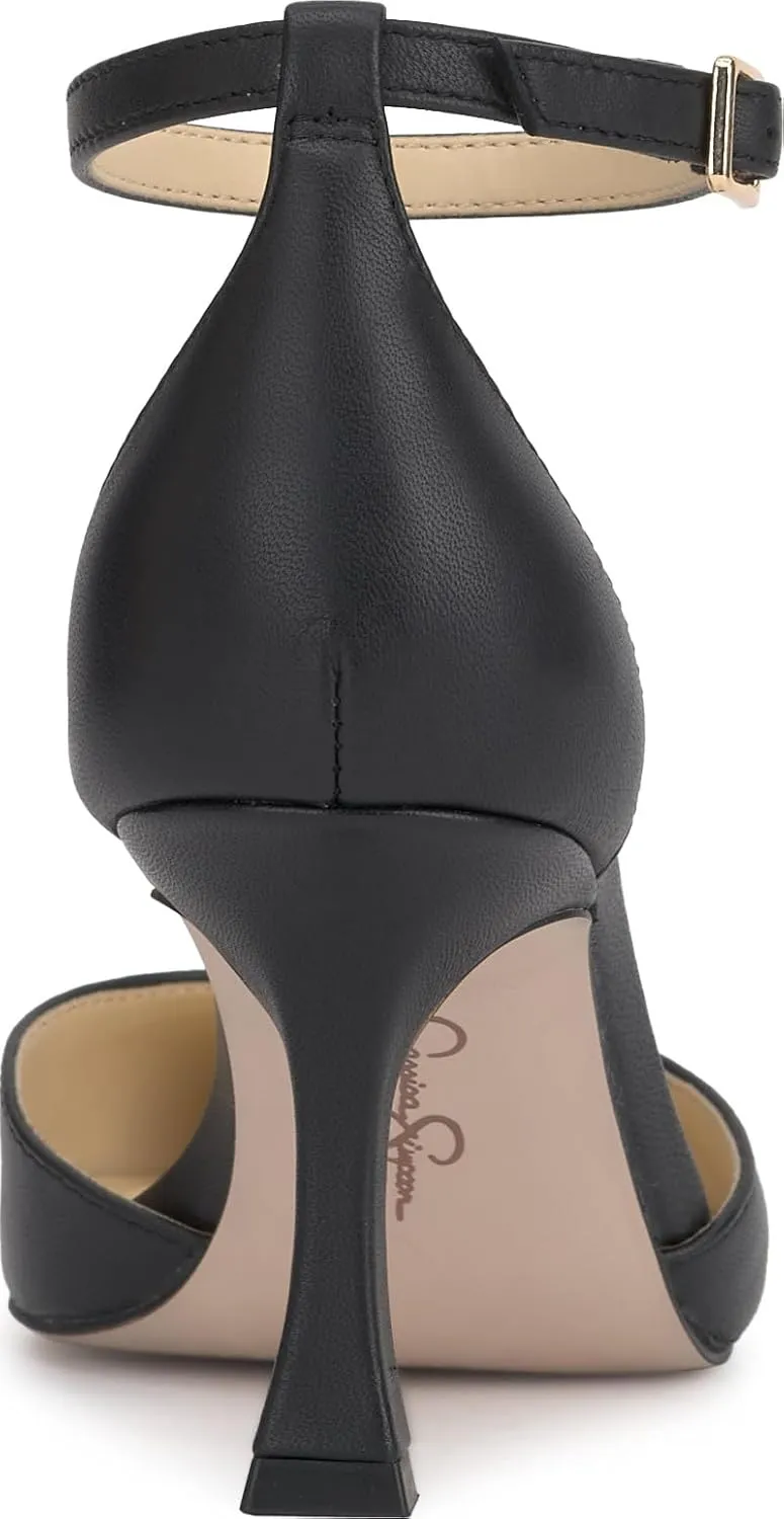Jessica Simpson Womens Foxena Padded Insole Leather Ankle Strap