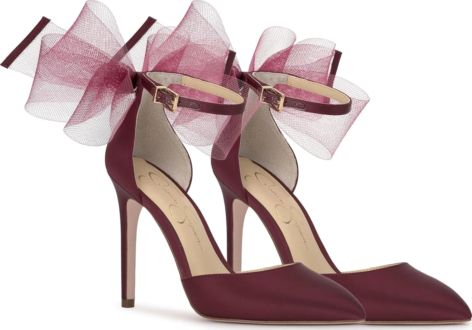 Jessica Simpson Womens Phindies Satin Bow Pumps