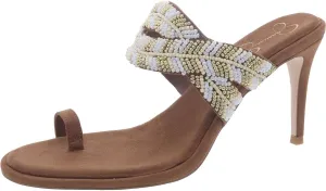 Jessica Simpson Womens Rixei Beaded Faux Suede Heels