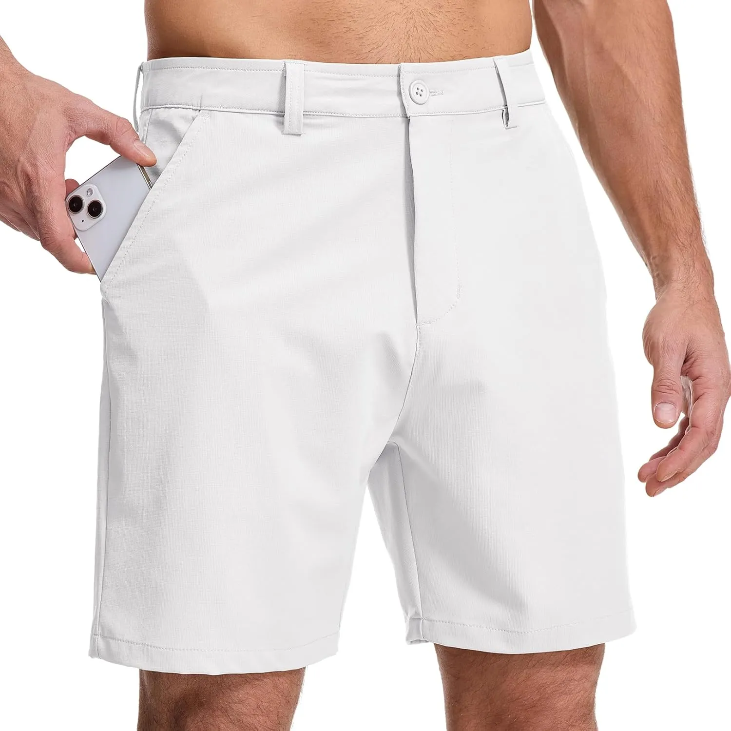Jessie Kidden Men's Golf Shorts 7" Stretch Quick Dry Hiking Casual Lightweight Work Flat Front Dress Shorts 6 Pockets