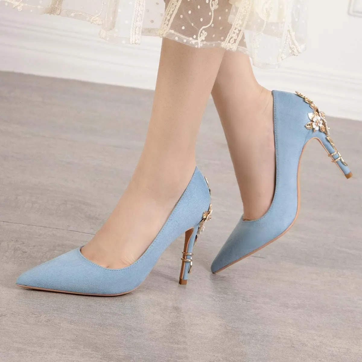 JOEupin Stiletto High Heel Shoes for Women Pointed Closed Toe Classic Slip On Dress Pumps