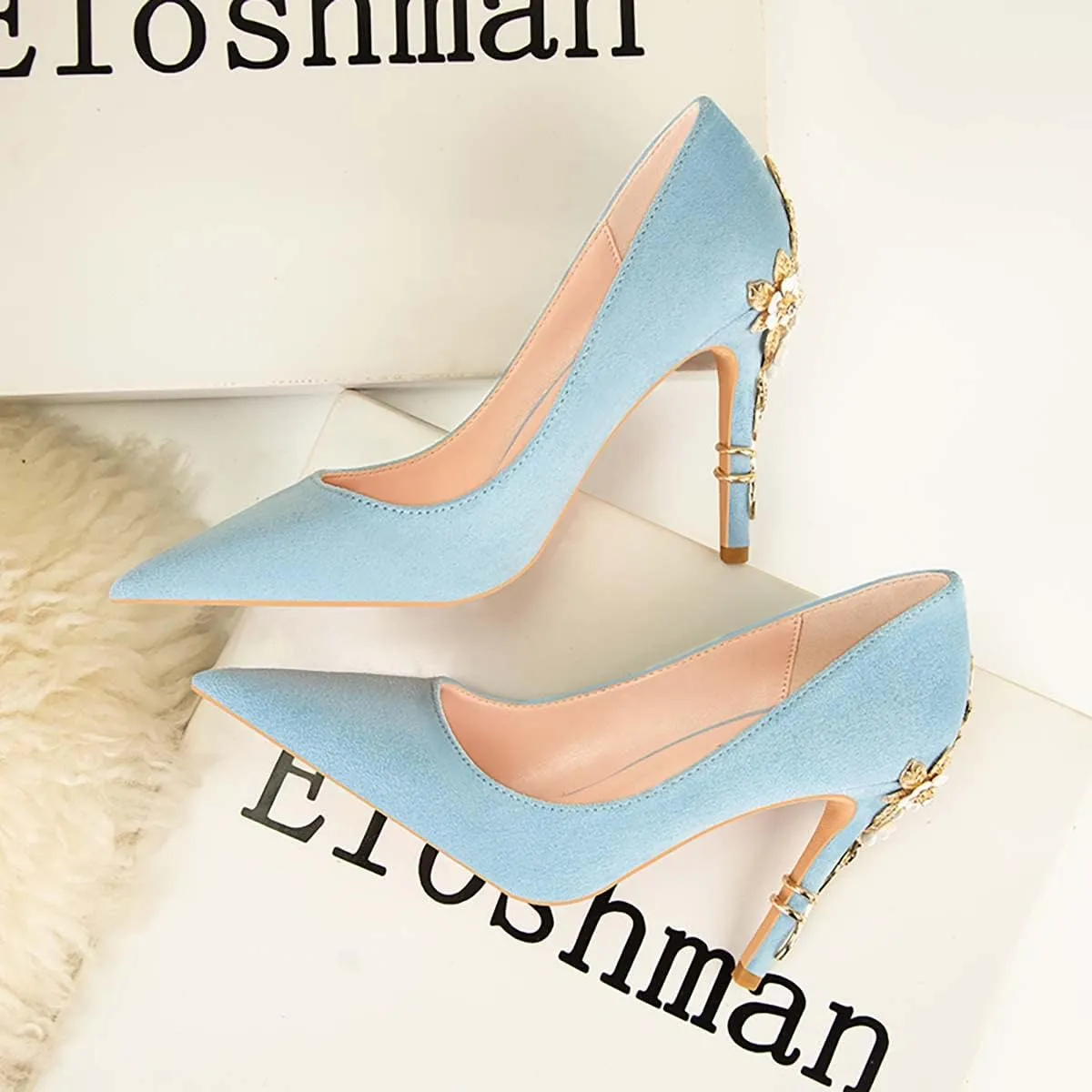 JOEupin Stiletto High Heel Shoes for Women Pointed Closed Toe Classic Slip On Dress Pumps